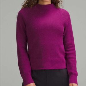 Lululemon Lululemon Cotton-Blend Mock-Neck Sweater Heathered Wild Berry
